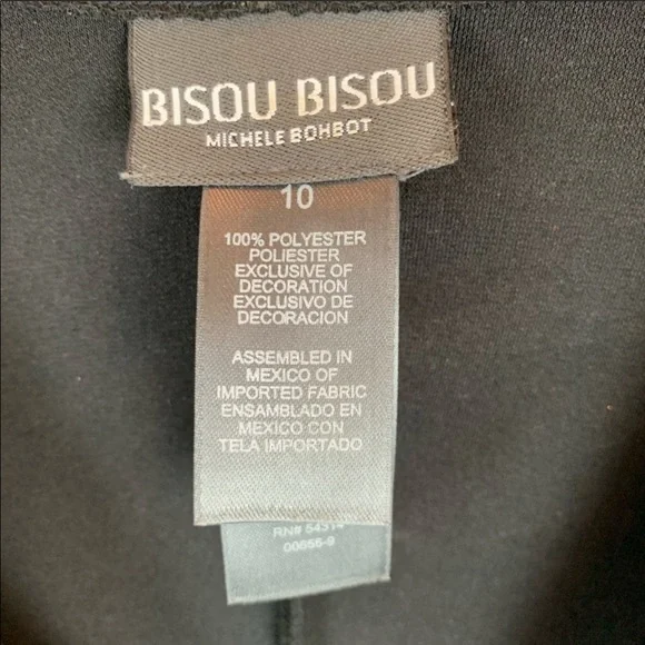 Bisou Bisou Black Sleeveless Rhinestone Dress F2 G221 - Picture 5 of 5